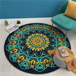 Turquoise Beautiful Colorful Modern Artistic Round Rug Home Decor