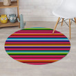 Colorful Mexican Baja Perfect Horizontal Stripe Round Rug Home Decor
