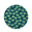 Reggae Leaf Tropical Blue And Green Pattern Round Rug Home Decor