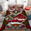 Red Christmas Christmas Truck Barn House 3d Printed Quilt Set Home Decoration