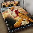 The Lion And The Lamb Jesus Eagle 3d Printed Quilt Set Home Decoration
