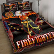 Firefighter Eagle American 3d Printed Quilt Set Home Decoration
