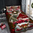 Red Christmas Christmas Truck Barn House 3d Printed Quilt Set Home Decoration