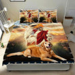 Golden Retriever Dog Jesus Eagle 3d Printed Quilt Set Home Decoration