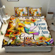 Hummingbird Be Still And Know That I Am God 3d Printed Quilt Set Home Decoration