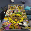 Colorful Bee Sunflower 3d Printed Quilt Set Home Decoration
