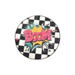 Boom Black And White Checked Round Rug Home Decor