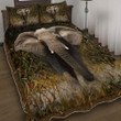 Wild Elephant 3d Printed Quilt Set Home Decoration
