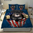 Cool Schnauzer With Flag 3d Printed Quilt Set Home Decoration