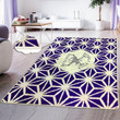 Purple Pattern Horse Rider In The Center Area Rug Floor Mat Home Decor