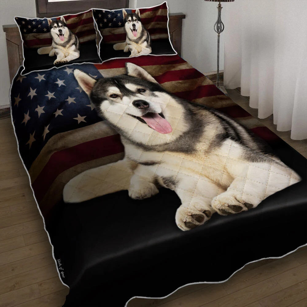 Siberian Husky 3d Printed Quilt Set Home Decorationt