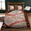 Love Mom Gift For My Son Who Love Baseball 3d Printed Quilt Set Home Decoration