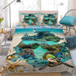 Sea Turtle Couple 3d Printed Quilt Set Home Decoration