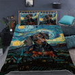 Dachshund Starry Night V2 3d Printed Quilt Set Home Decoration