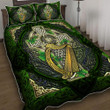 Irish Celtic Cross With Shamrock 3d Printed Quilt Set Home Decoration