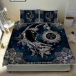 Grey And Navy Sun And Moon Mandala 3d Printed Quilt Set Home Decoration