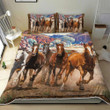 Horses 3d Printed Quilt Set Home Decoration