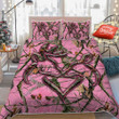 Her Buck His Doe Pink Camo 3d Printed Quilt Set Home Decoration
