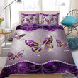 Purple Butterfly 3d Printed Quilt Set Home Decoration