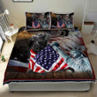 Black Labrador Retriever American Patriot 3d Printed Quilt Set Home Decoration
