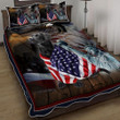 Black Labrador Retriever American Patriot 3d Printed Quilt Set Home Decoration