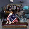 Australian Shepherd Dog American Patriot 3d Printed Quilt Set Home Decoration