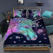 Glowing Unicorn Galaxy 3d Printed Quilt Set Home Decoration