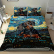 Dachshund Starry Night V2 3d Printed Quilt Set Home Decoration