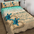 To My Husband – Sea Turtle Couple 3d Printed Quilt Set Home Decoration