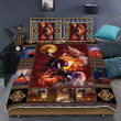 Moon Wolf Native American Inspired 3d Printed Quilt Set Home Decoration