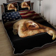 Sloth Makes Me Happy 3d Printed Quilt Set Home Decoration