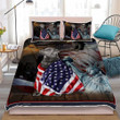 Silver Labrador Retriever American Patriot 3d Printed Quilt Set Home Decoration