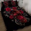 Rose Flowers Sugar Skull Scary 3d Printed Quilt Set Home Decoration
