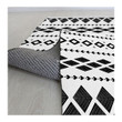 Black Rhombus White Theme Beautiful Design Area Rug Floor Mat Home Decor