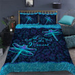 Live In The Moment Dragonfly 3d Printed Quilt Set Home Decoration