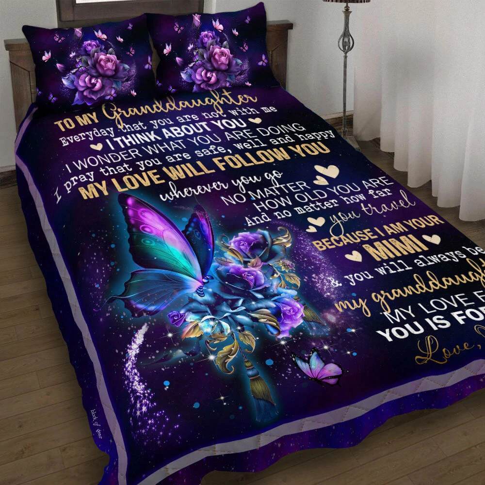 Mimi Gift For Granddaughter My Love For You Is Forever 3d Printed Quilt Set Home Decoration