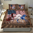 American Running Horses 3d Printed Quilt Set Home Decoration