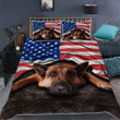 German Shepherd American Patriot 3d Printed Quilt Set Home Decoration