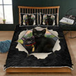 Black Cat Cat Fur 3d Printed Quilt Set Home Decoration