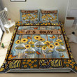Beautiful Happy Sunflower 3d Printed Quilt Set Home Decoration