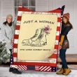 Sherpa Fleece Blanket Just A Woman Who Wrote Combat Boots