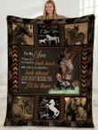 Brown Horse Gift For Son I'll Be There Beside You Sherpa Fleece Blanket