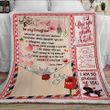 Love Letter Gift For Daughter Love You To The Moon And Back Sherpa Fleece Blanket