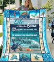 Gift For Seahorse Lover Life Is Like The Ocean Waves Design Sherpa Fleece Blanket