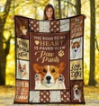 The Road To My Heart Is Paved Corgi Dog Paw Design Sherpa Fleece Blanket