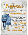 Orange Letter To My Husband On White Sherpa Fleece Blanket