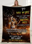 Deer Gift For Wife You Complete Me Sherpa Fleece Blanket
