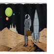 Space Bussiness Woman Shower Curtain Shower Curtain
