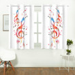 Colorful Musical Notes Printed Window Curtains Home Decor