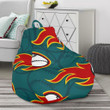Baseball Fire Pattern Print Bean Bag Cover